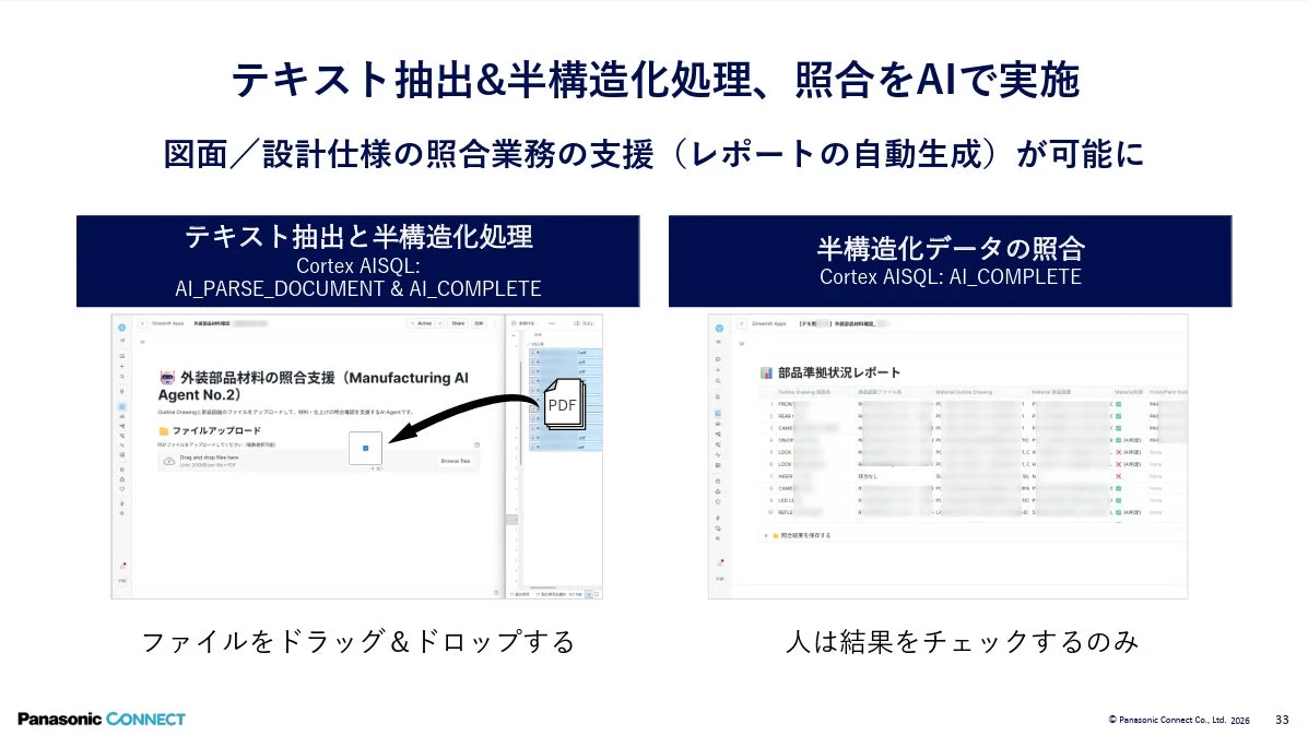 AIによる図面・設計仕様の照合業務支援の画面