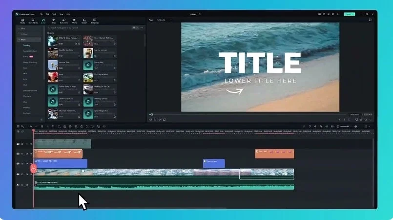 ビデオ編集ソフトウェアの画面、動画・音声編集