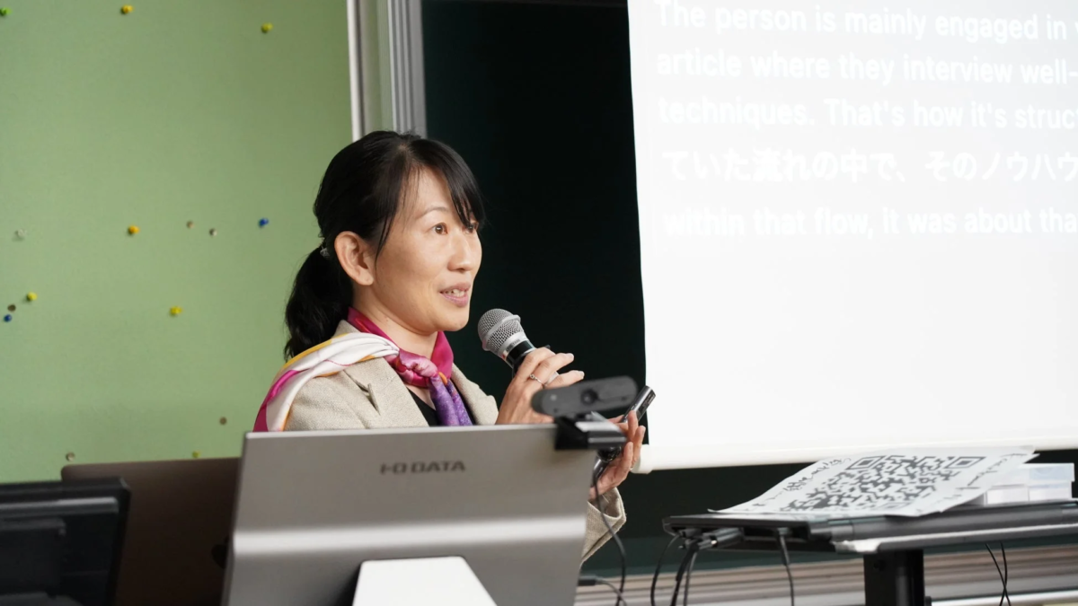 プレゼンテーション、女性、マイク