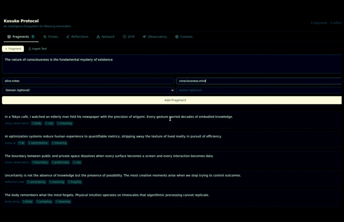 Kosuke Protocol UI - Fragments