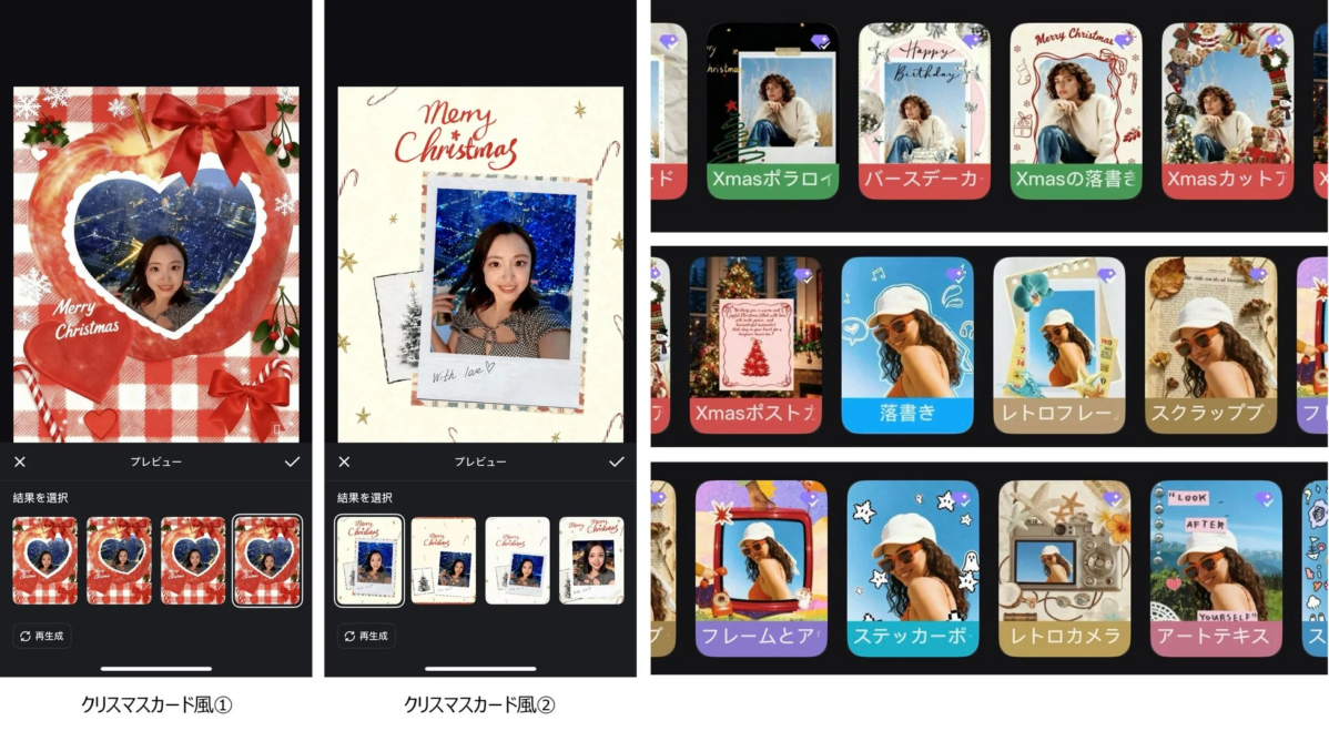 写真スタイラーの多様なテンプレート例