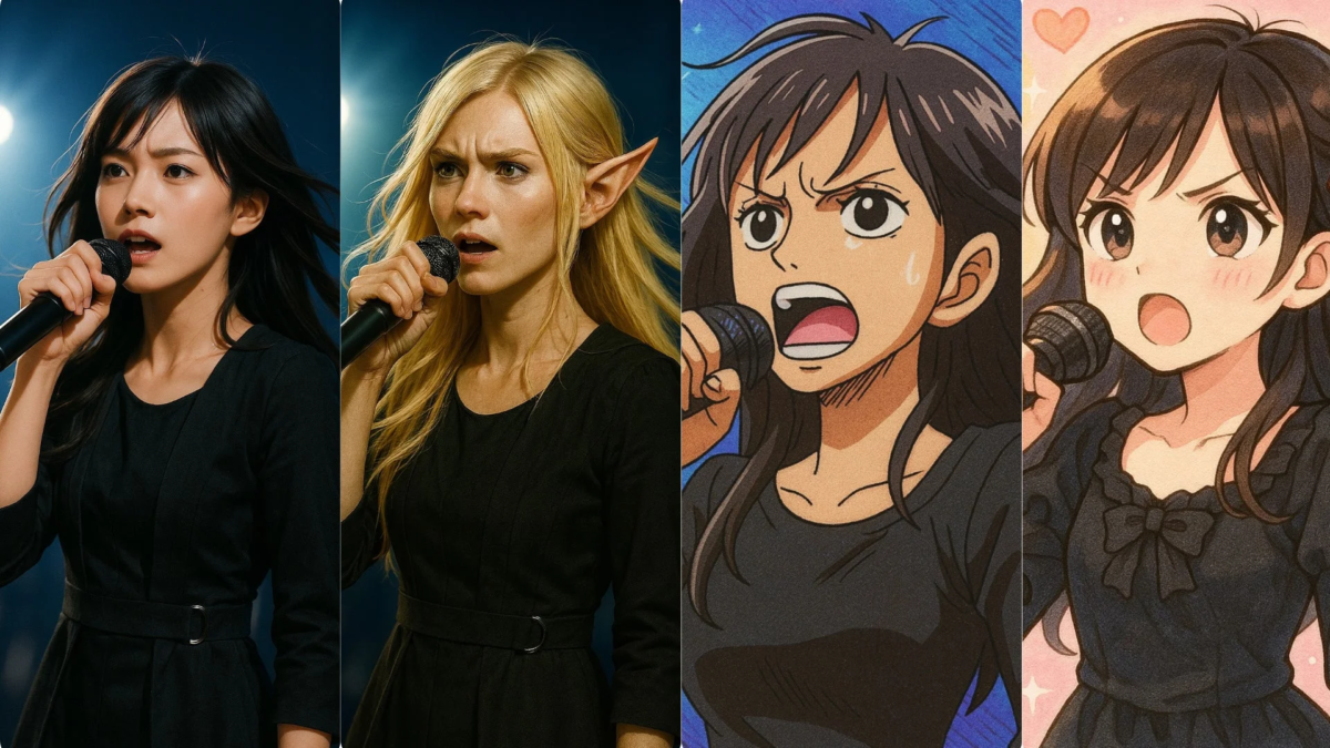 女性歌手の様々なスタイル