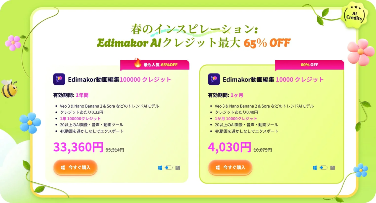 AIクレジットセール詳細