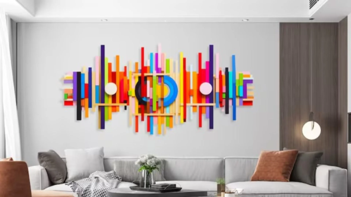 モダンなリビングルームの抽象画