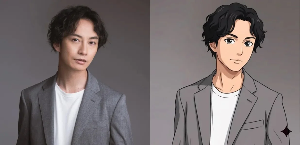 実写の男性とアニメ風イラストの比較