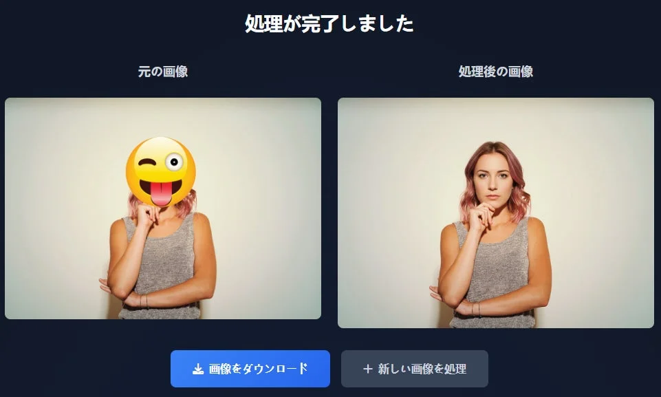 画像絵文字・スタンプ除去ツールのUI