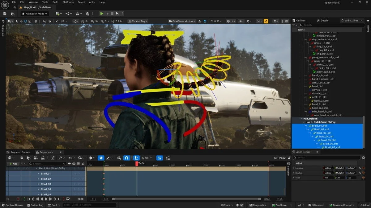 3Dアニメーションソフトウェアのインターフェース