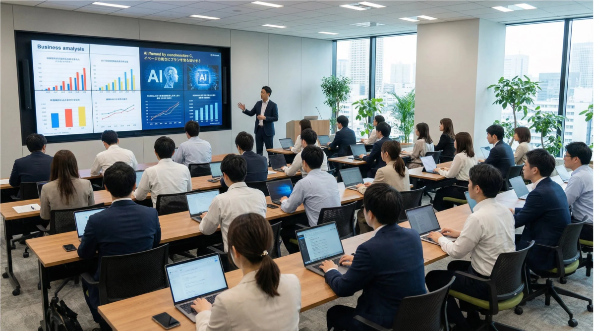 ビジネス分析、AI、データ分析のイメージ