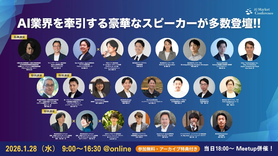 AI Market Conference 2026のスピーカー一覧の一部