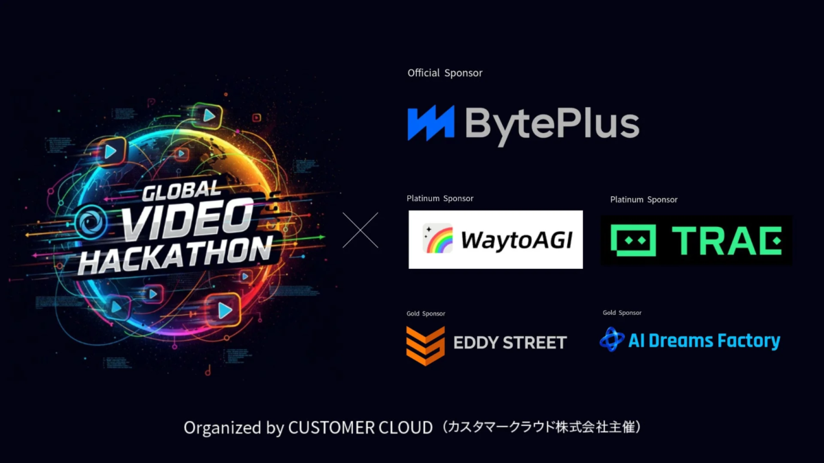 ハッカソン,ビデオ,グローバル,イベント,スポンサー,BytePlus,WaytoAGI,TRAC,EDDY STREET,AI Dreams Factory,CUSTOMER CLOUD,テクノロジー,コンテスト