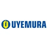 「UYEMURA」と書かれた青い文字の企業ロゴ。左隣には黄色と青の円形のシンボルマークが配置されています。