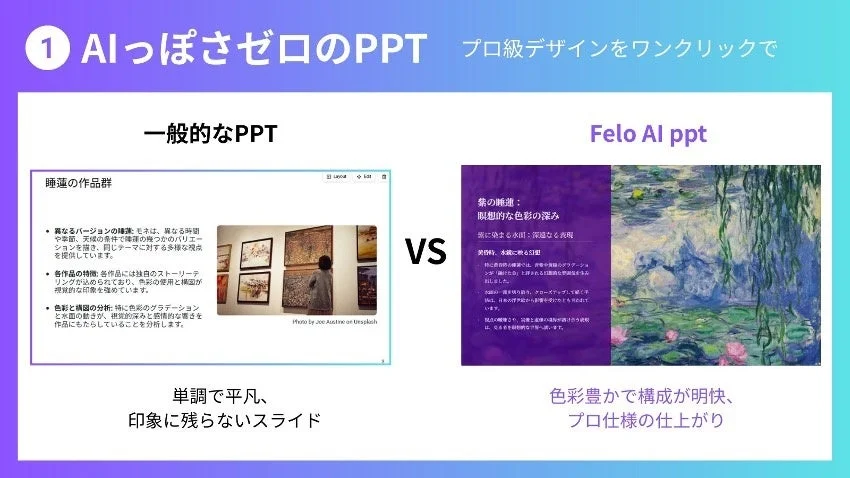 Felo AI Slide 3.0でのPPTデザイン比較
