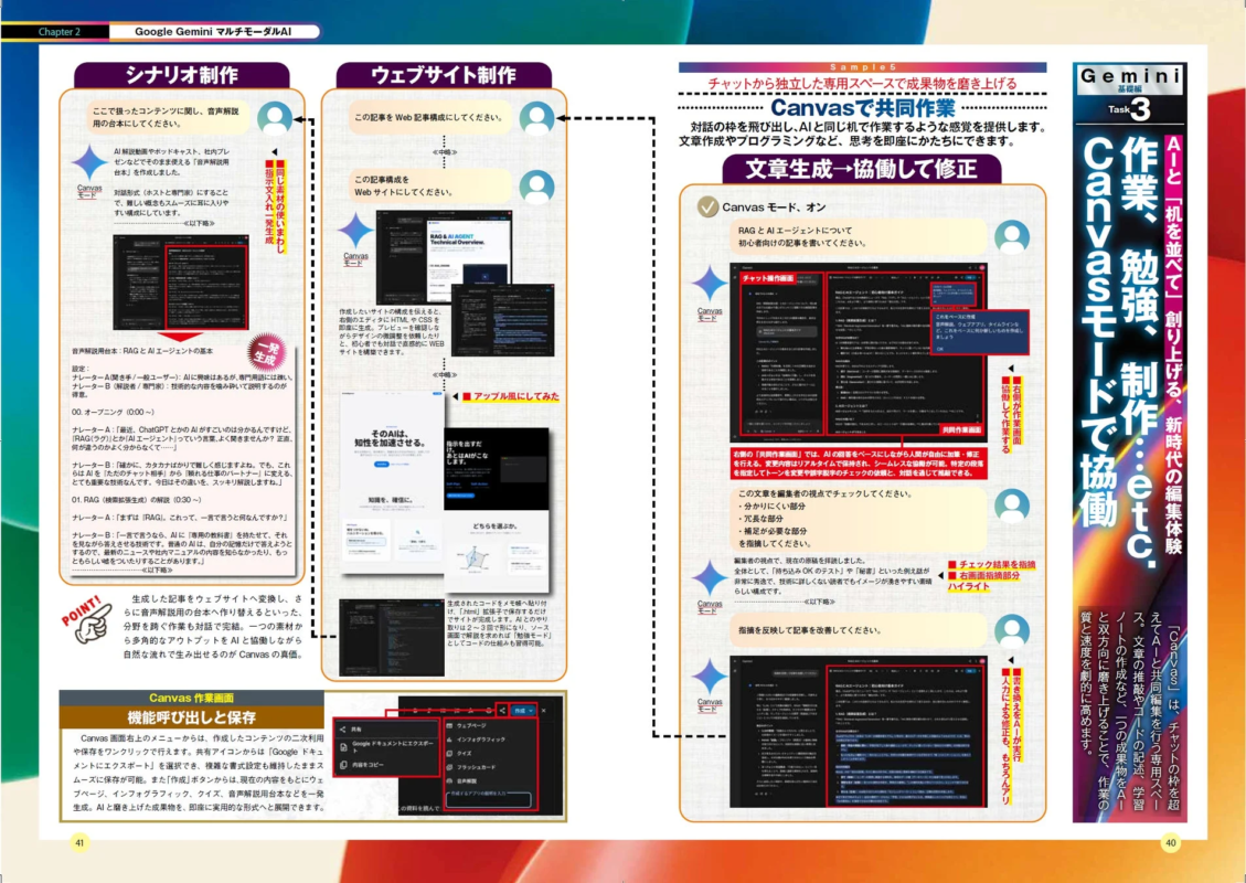 Google GeminiのCanvasモードでのAI協働