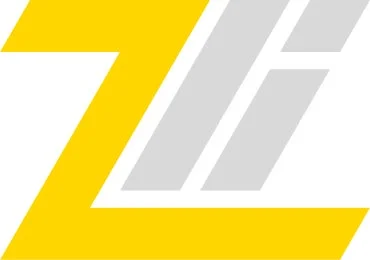 黄色い「Z」と2本のグレーの縦線で構成された、抽象的なロゴマーク