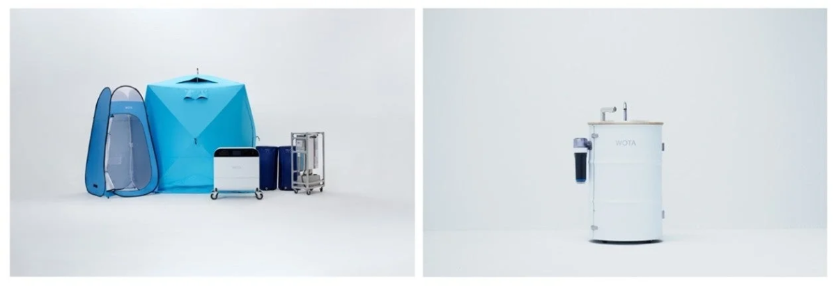 WOTAのロゴが入ったポータブル水処理システム