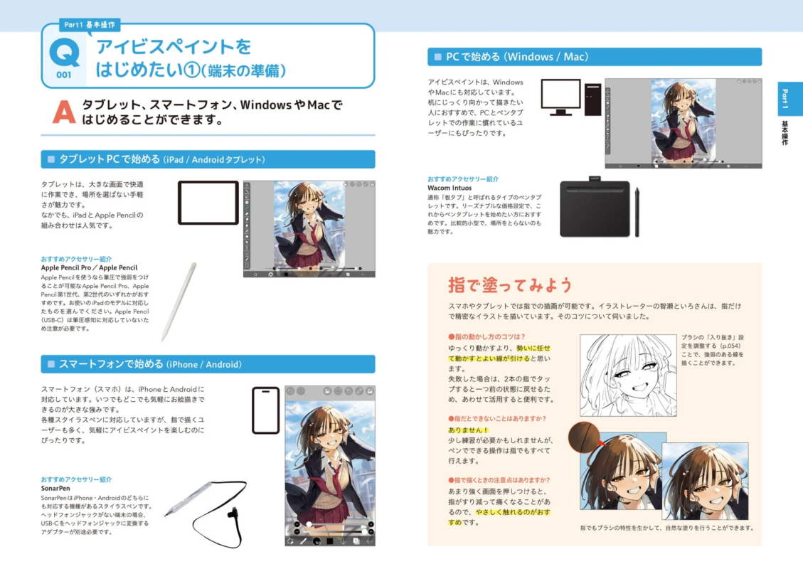 基本操作の解説ページ