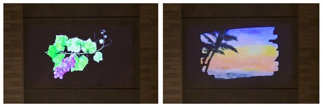 ブドウと夕焼けのデジタルアート