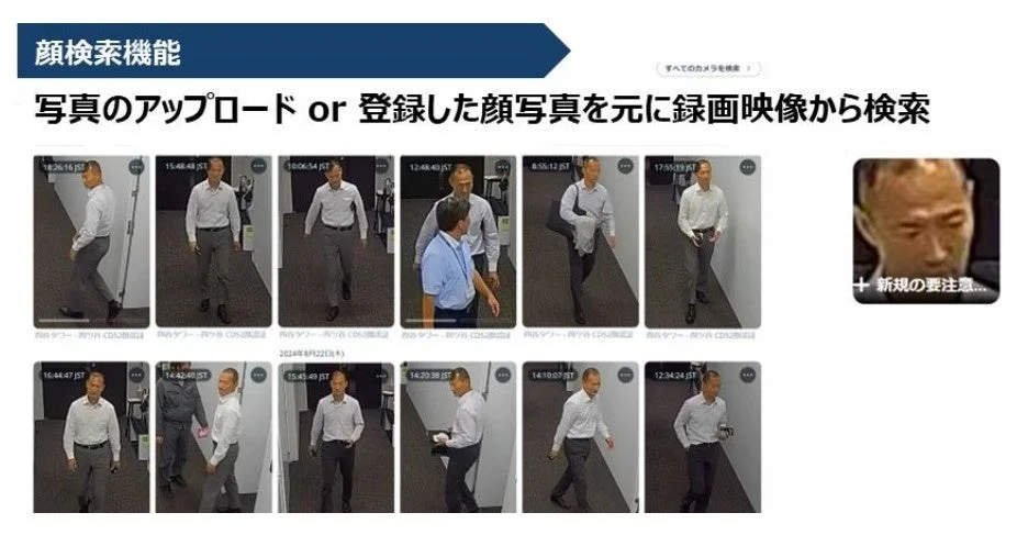 顔検索機能の画面イメージ