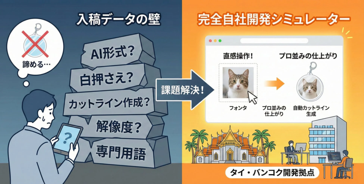 データ入稿の壁と自社開発シミュレーター
