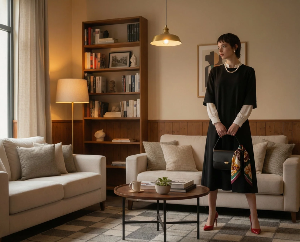 リビングでくつろぐ女性のイメージ