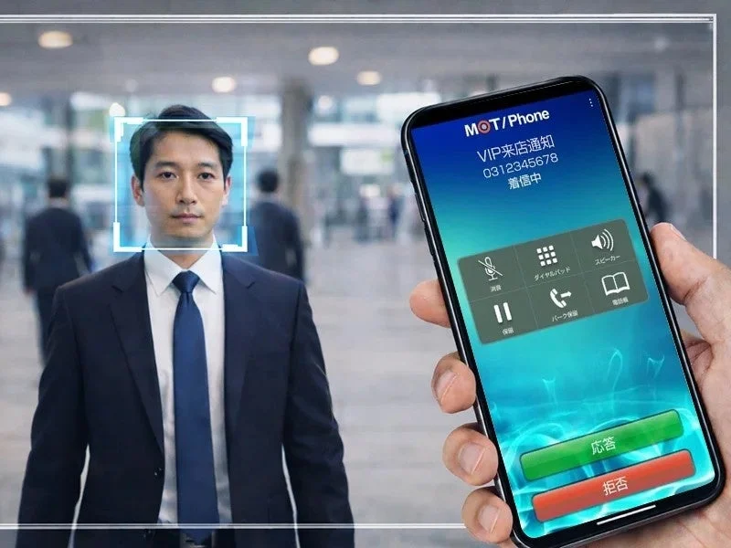 VIP来店通知のスマートフォン画面
