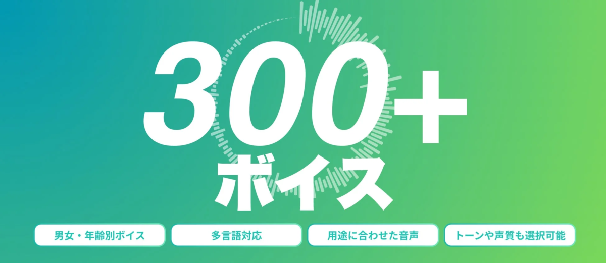 300種類以上のボイスを提供するサービス