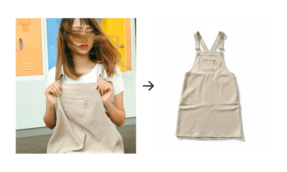 手持ち撮影で写り込んだ手や、モデル撮影時の人物を自動で検出・除去します。