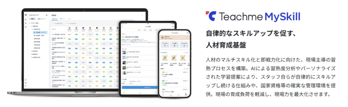 Teachme MySkill 自律的なスキルアップを促す、人材育成基盤。