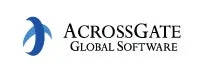 青い抽象的なロゴマークと「ACROSSGATE GLOBAL SOFTWARE」の文字が配置された、企業のロゴ画像です。