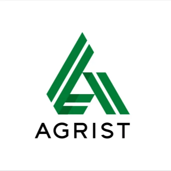 緑色のスタイリッシュな「A」の形をしたロゴマークと、その下に「AGRIST」という社名が書かれています。農業関連の企業ロゴと思われます。