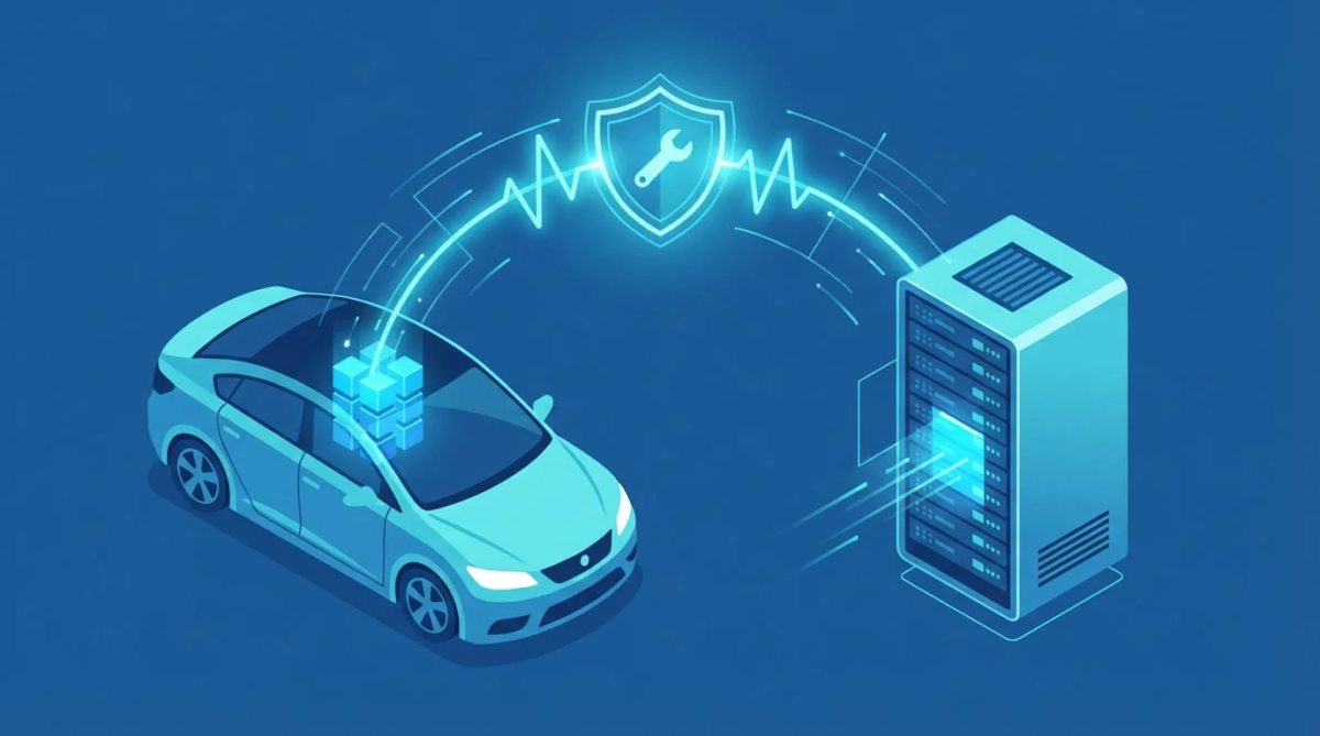 自動車とサーバーのデータ通信