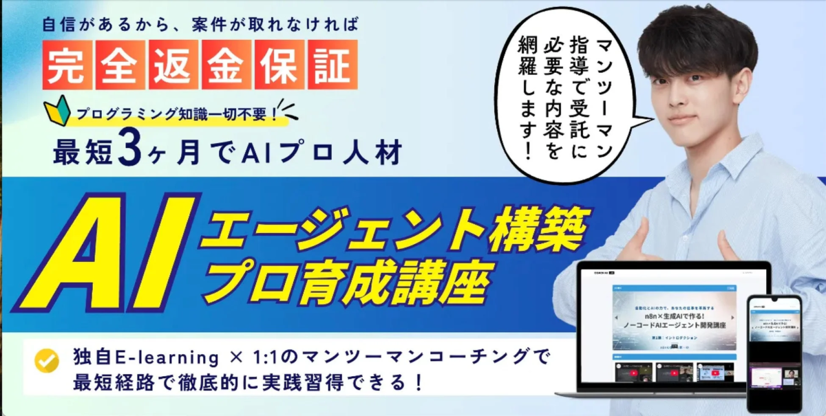 自信があるから、案件が取れなければ 完全返金保証