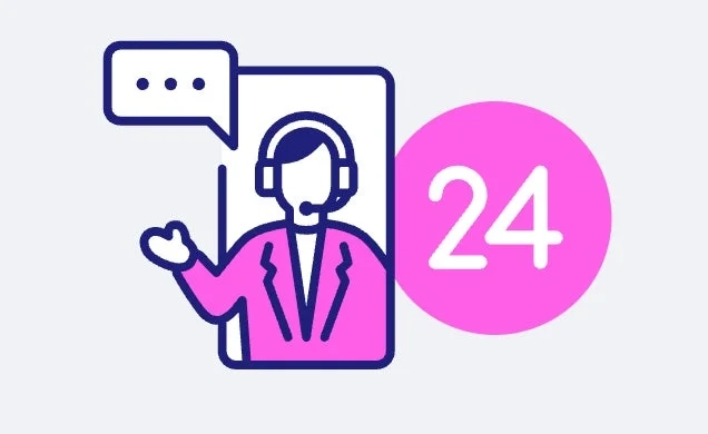 24時間対応を示すアイコン