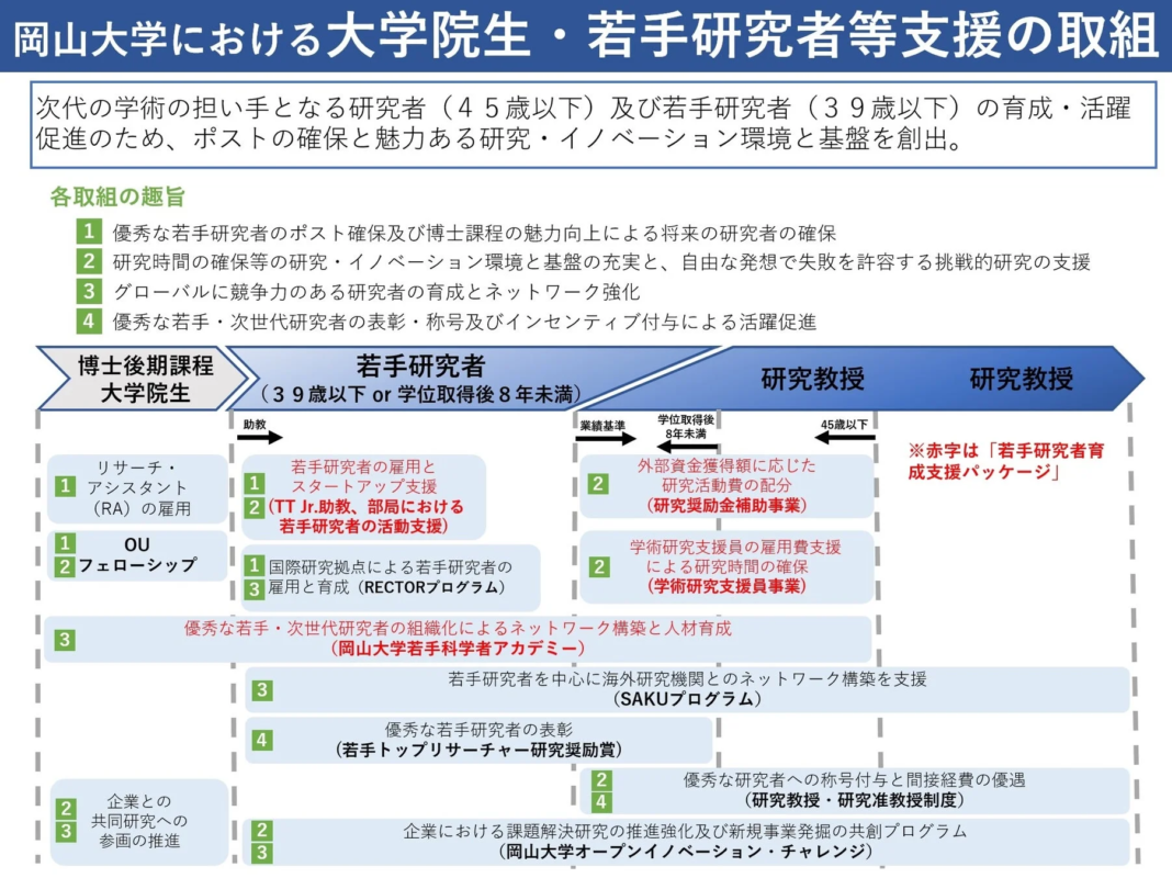 岡山大学における大学院生・若手研究者等支援の取組