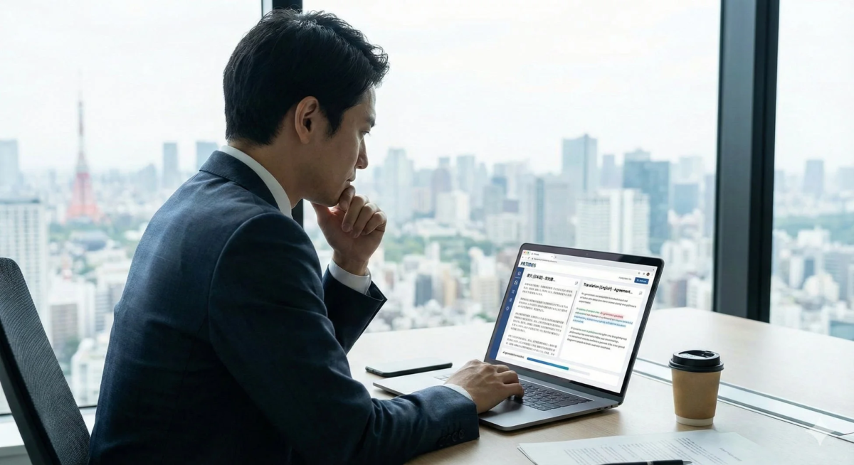 ビジネスマンとノートパソコン