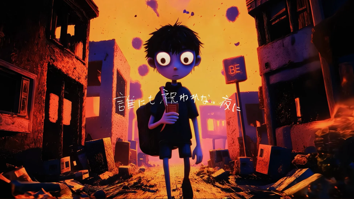 AI短編映画『誰にも祝われない夜に』のビジュアル
