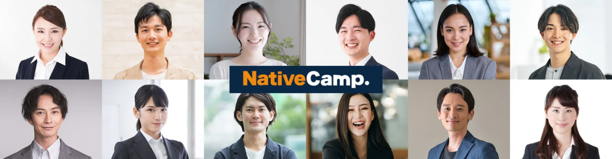 Native Camp Japaneseのロゴと多様な講師陣