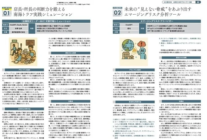 AIプロンプトコンテスト2025 防災・BCPの現場を変える12作品