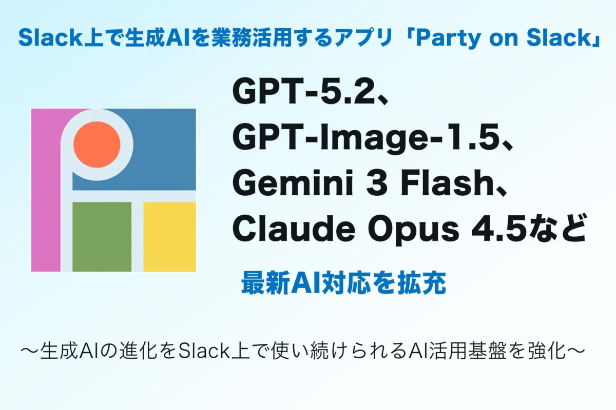 Slack上で生成AIを業務活用するアプリ「Party on Slack」