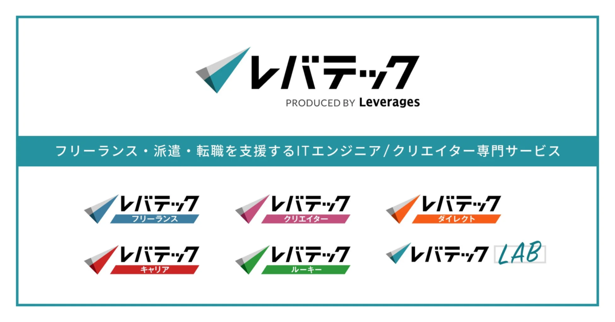 レバテック PRODUCED BY Leverages フリーランス・派遣・転職を支援するITエンジニア/クリエイター専門サービス