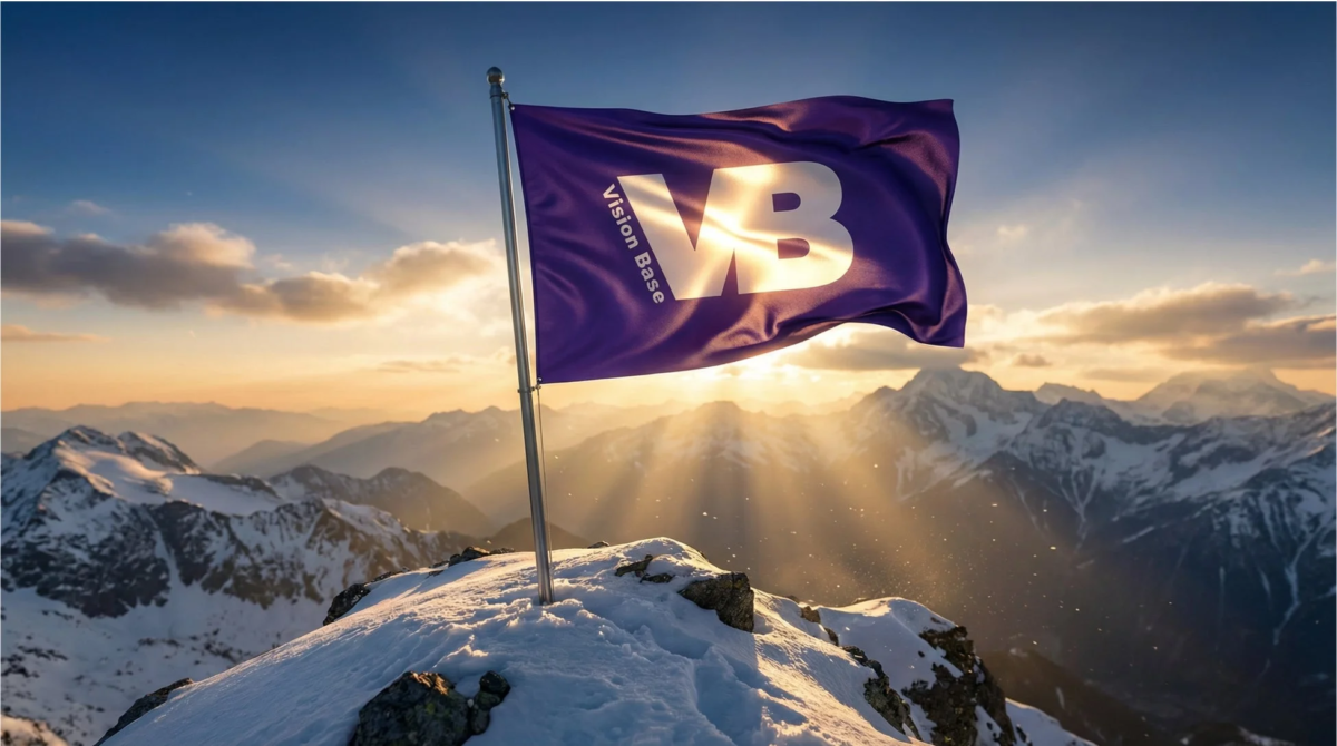 Vision Baseの旗と山