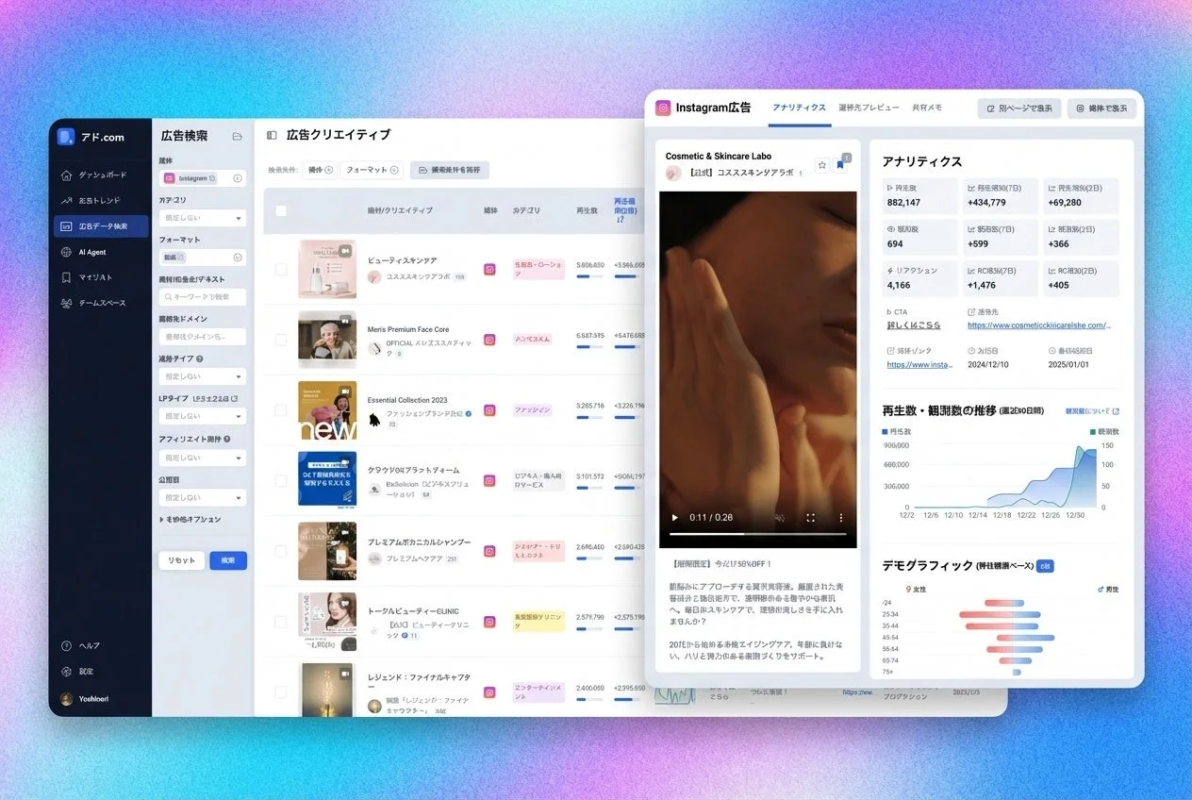 アド.comのダッシュボード画面イメージ