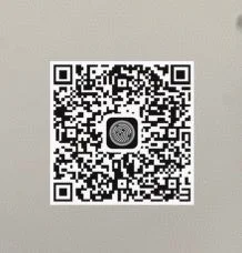 中央に特徴的なロゴが配置された白黒のQRコードです。スマートフォンなどでスキャンすることで、特定の情報やウェブサイト、アプリケーションへアクセスできるデジタルリンクとして機能します。