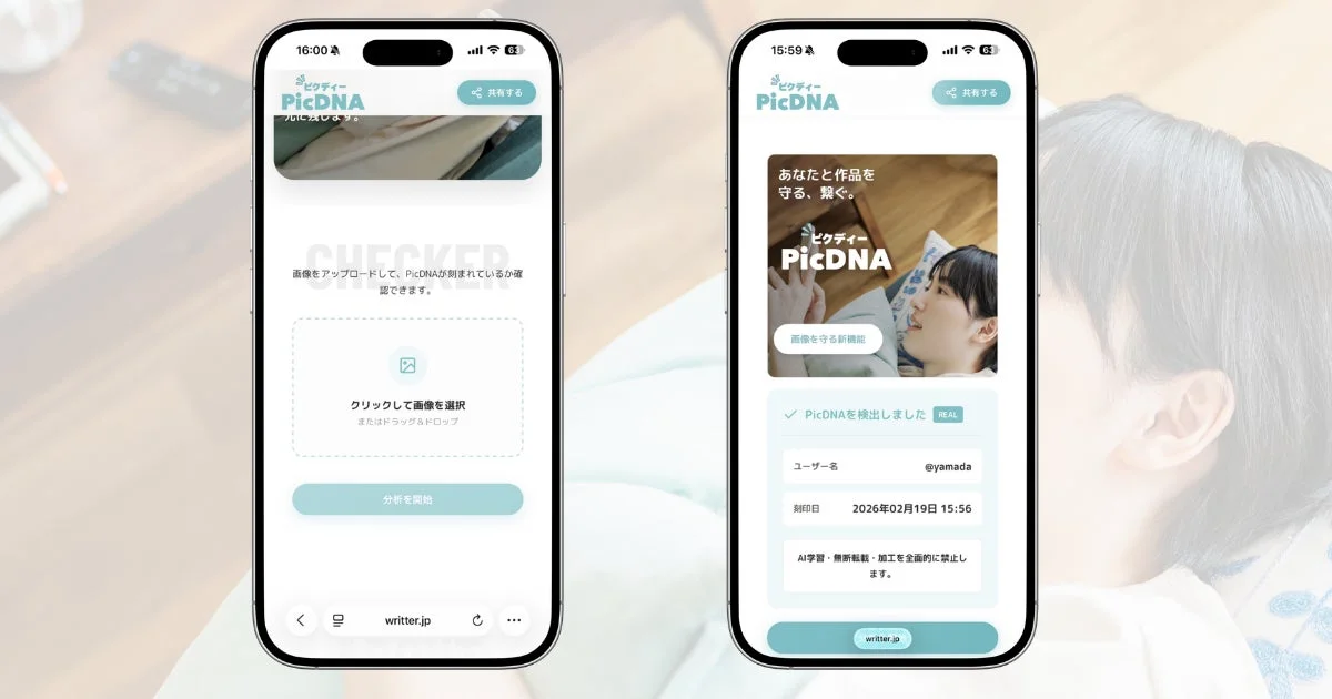 PicDNAチェッカーの画面